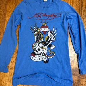 Ed Hardy Blue Long Sleeve Women’s Shirt